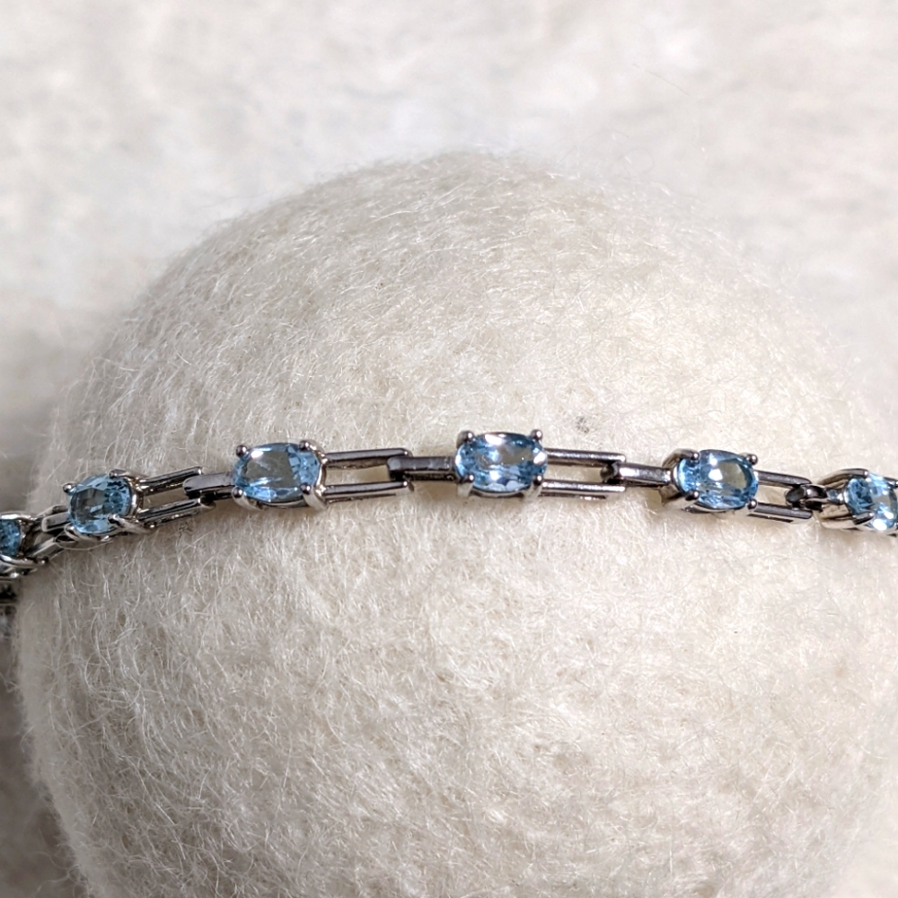 Authentic Blue Topaz & Sterling Silver Bracelet